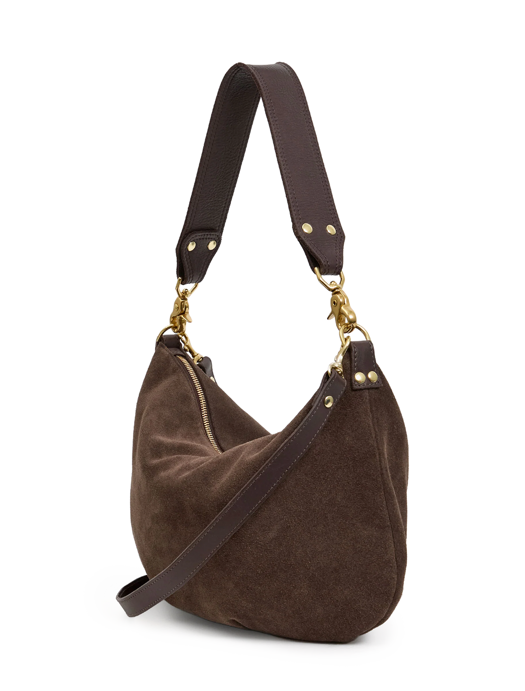 moyen messenger in chocolate suede