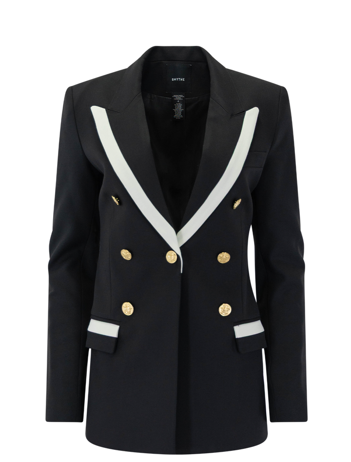 taped blazer in black and white