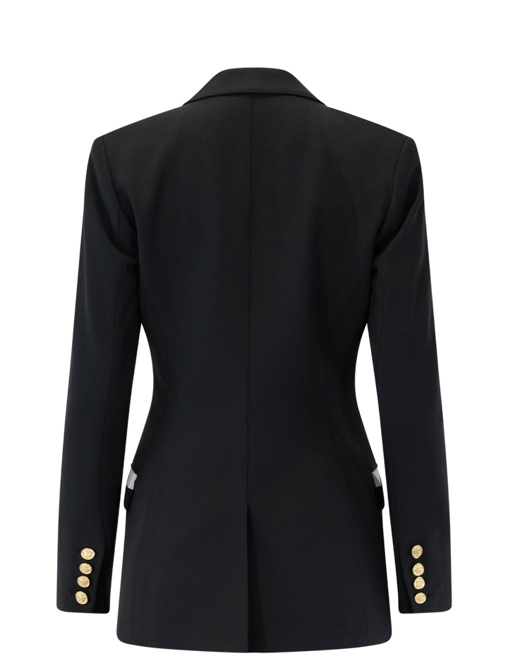 taped blazer in black and white