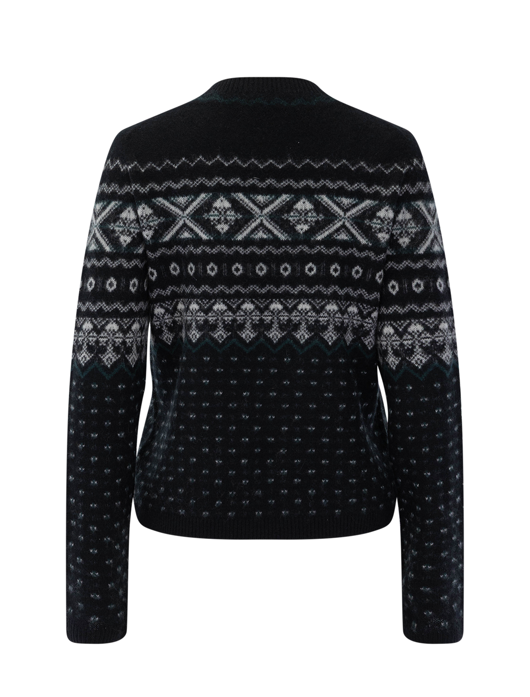 boiled cashmere fair isle crewneck sweater