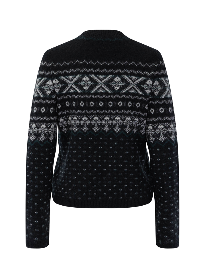 boiled cashmere fair isle crewneck sweater