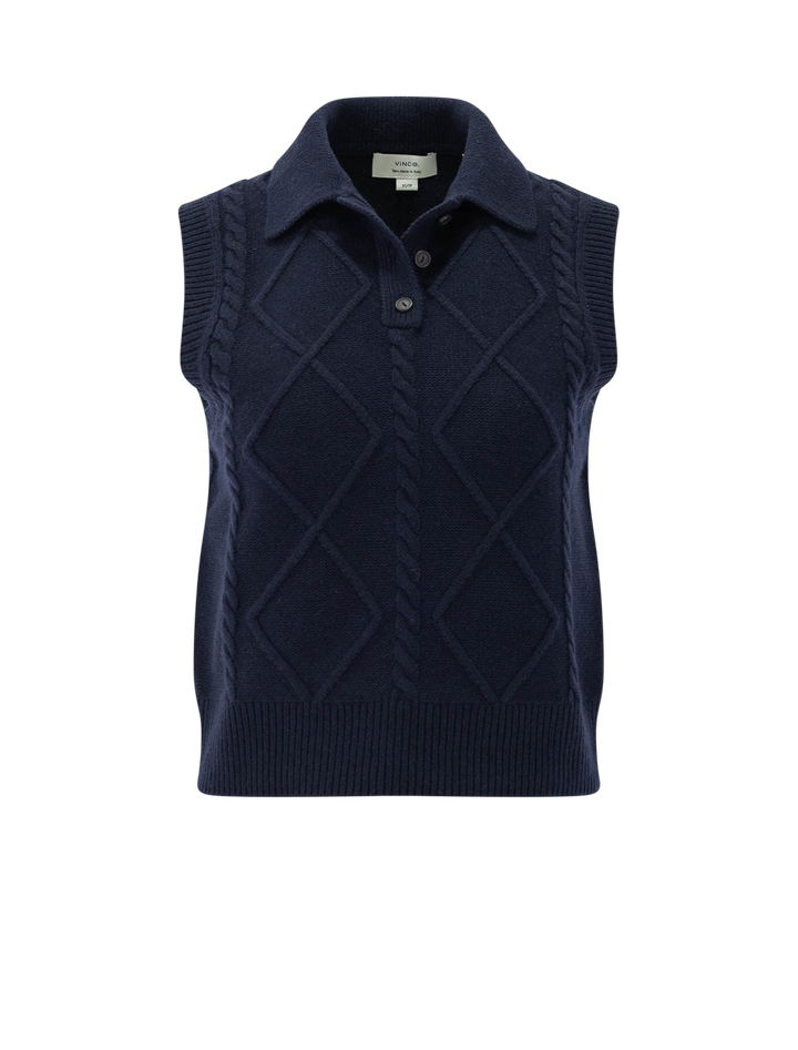 polo cable vest in coastal