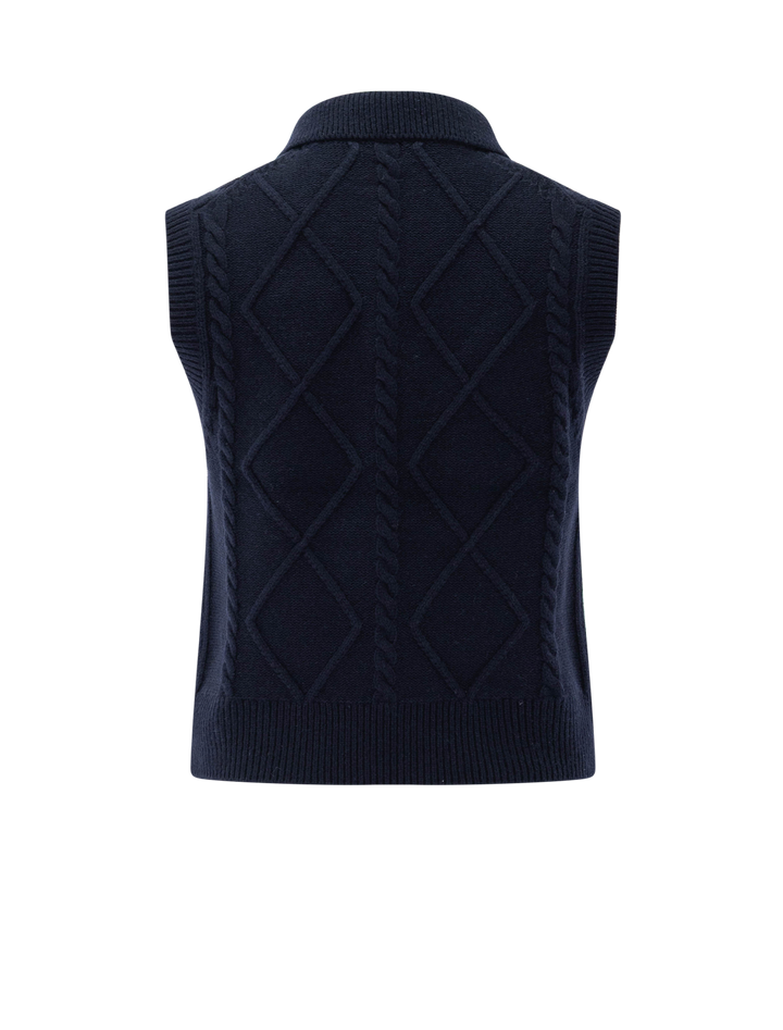 polo cable vest in coastal