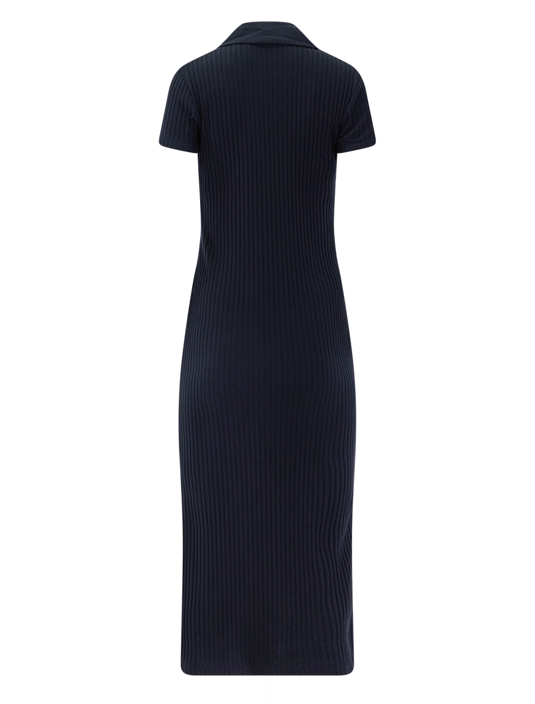 rib short sleeve polo dress in coastal