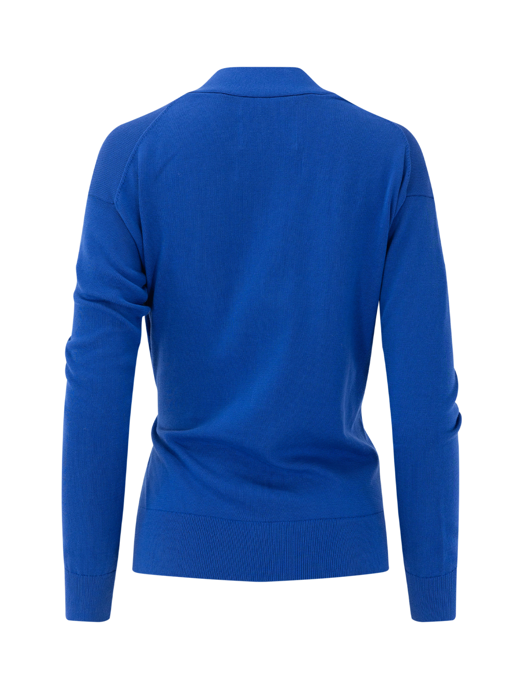 the wrap cardigan in primary blue cotton