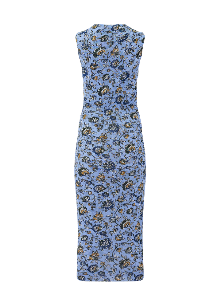 sylviani dress in ice blue multi print
