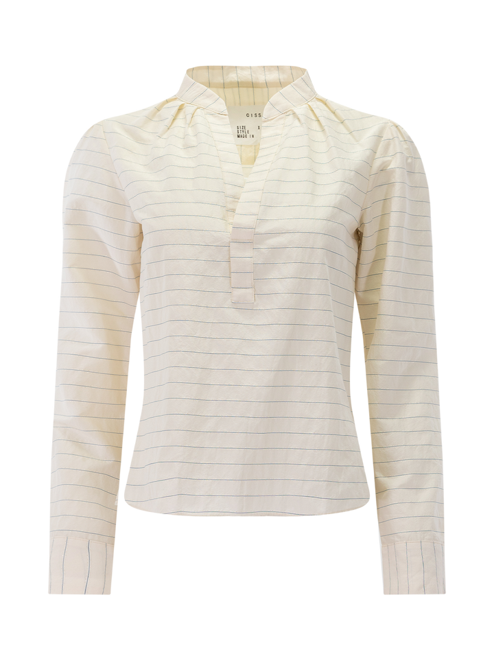 the puff shirt in gold lurex stripe