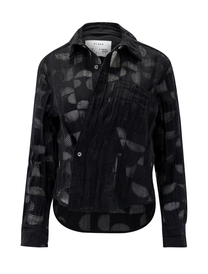 the daily shirt in black taffeta