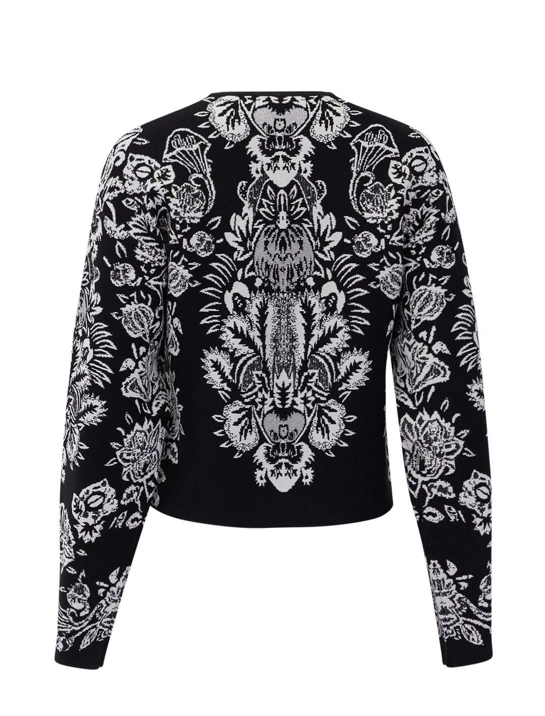 elisa printed knit pullover in noir