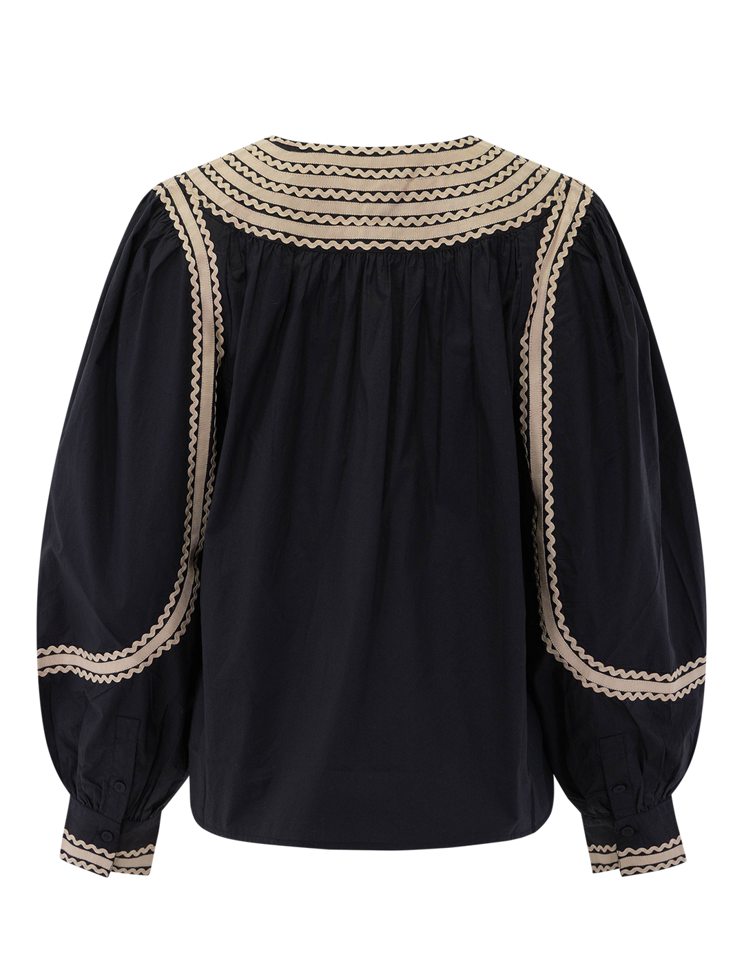 laurenza long sleeve top in noir