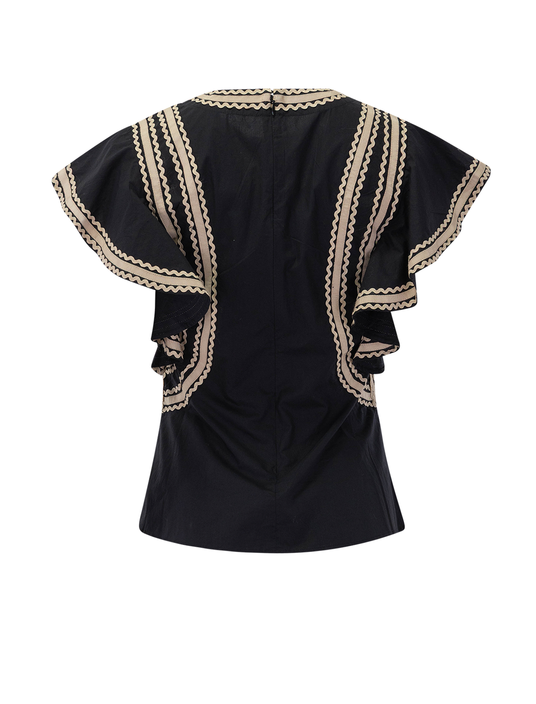 anora flutter sleeve top in noir