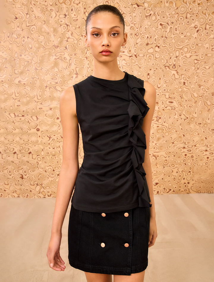 clio sleeveless top in noir