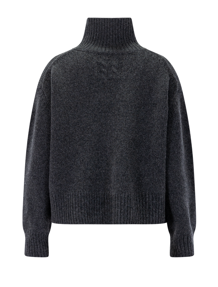 omaira sweater in dark charcoal melange