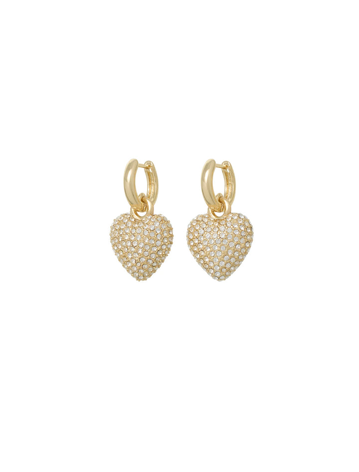 the pave puffy heart earrings