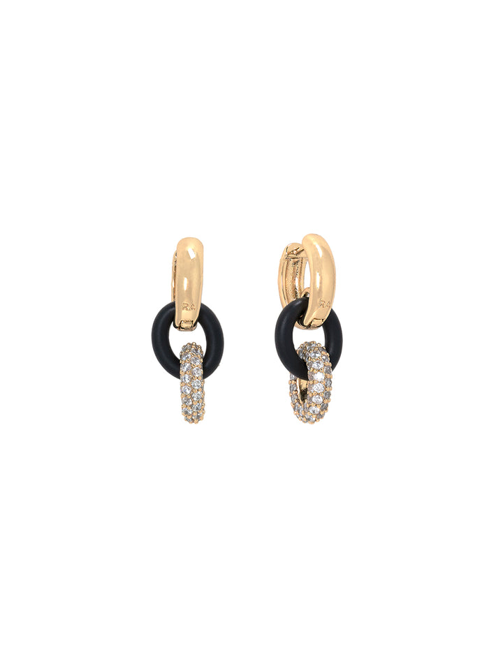 the midnight earring in gold and black