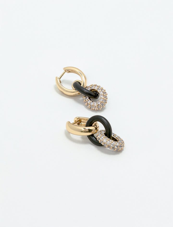 the midnight earring in gold and black
