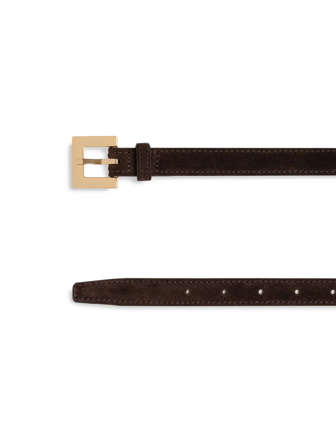 nicola belt in dark brown suede