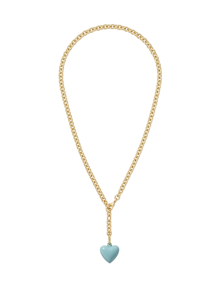 the mini puffy heart necklace in cloud