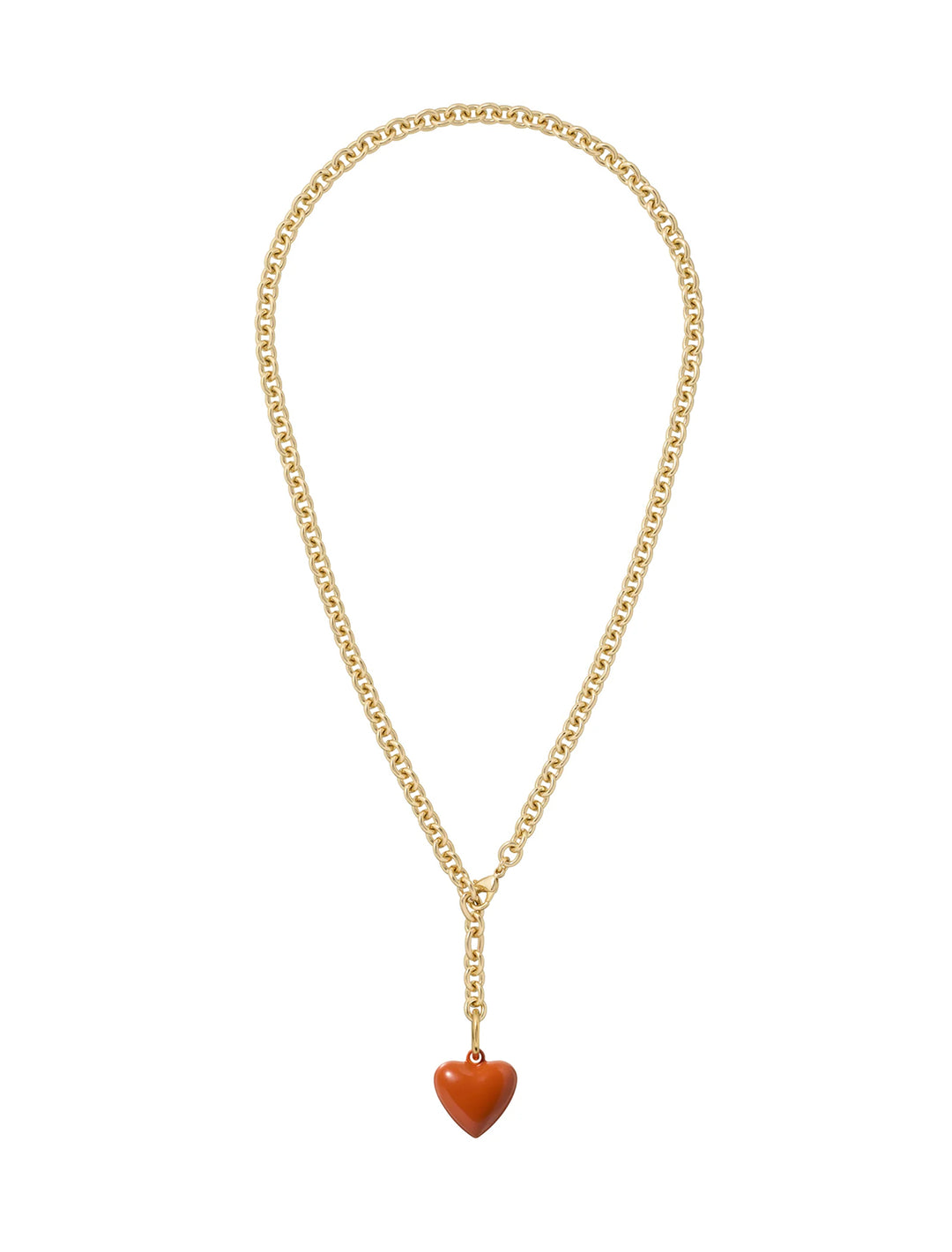 the mini puffy heart necklace in sienna