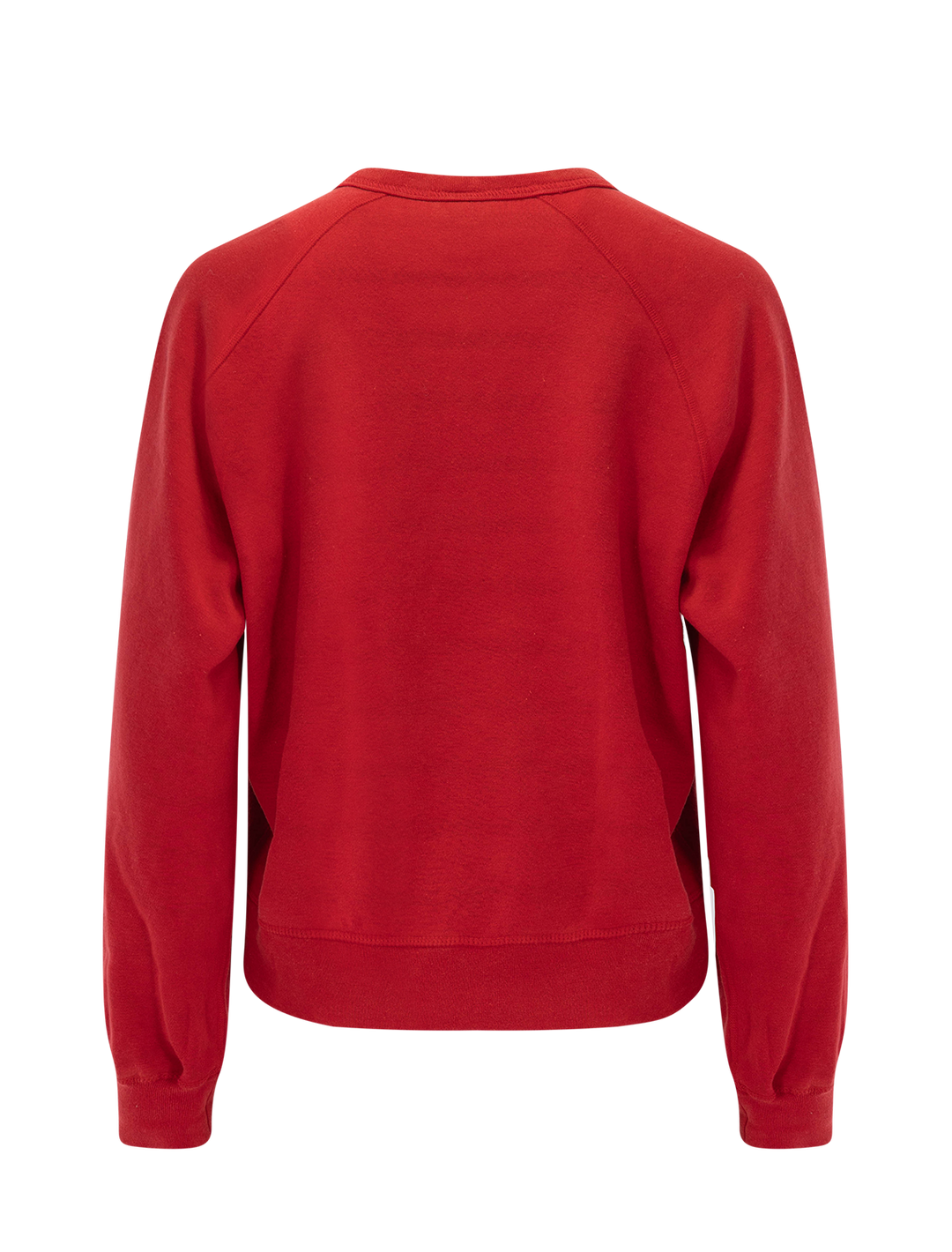 reversible fleece crewneck in cherry red