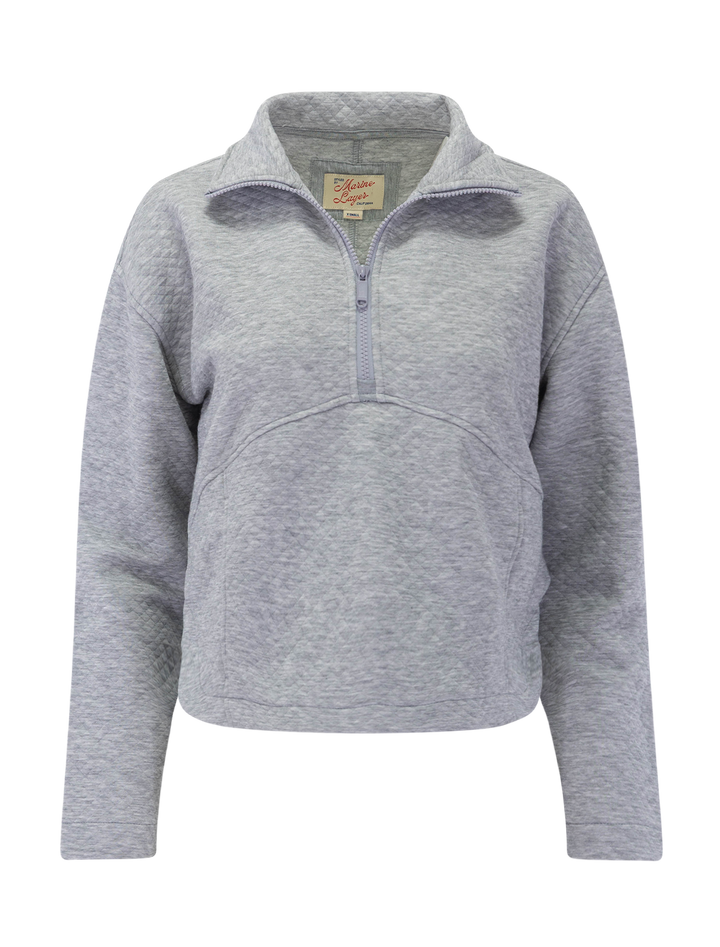 corbet quilted half zip in heather grey
