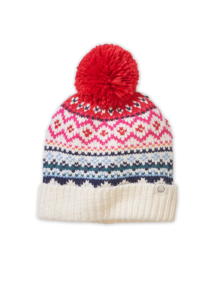 fair isle pom beanie