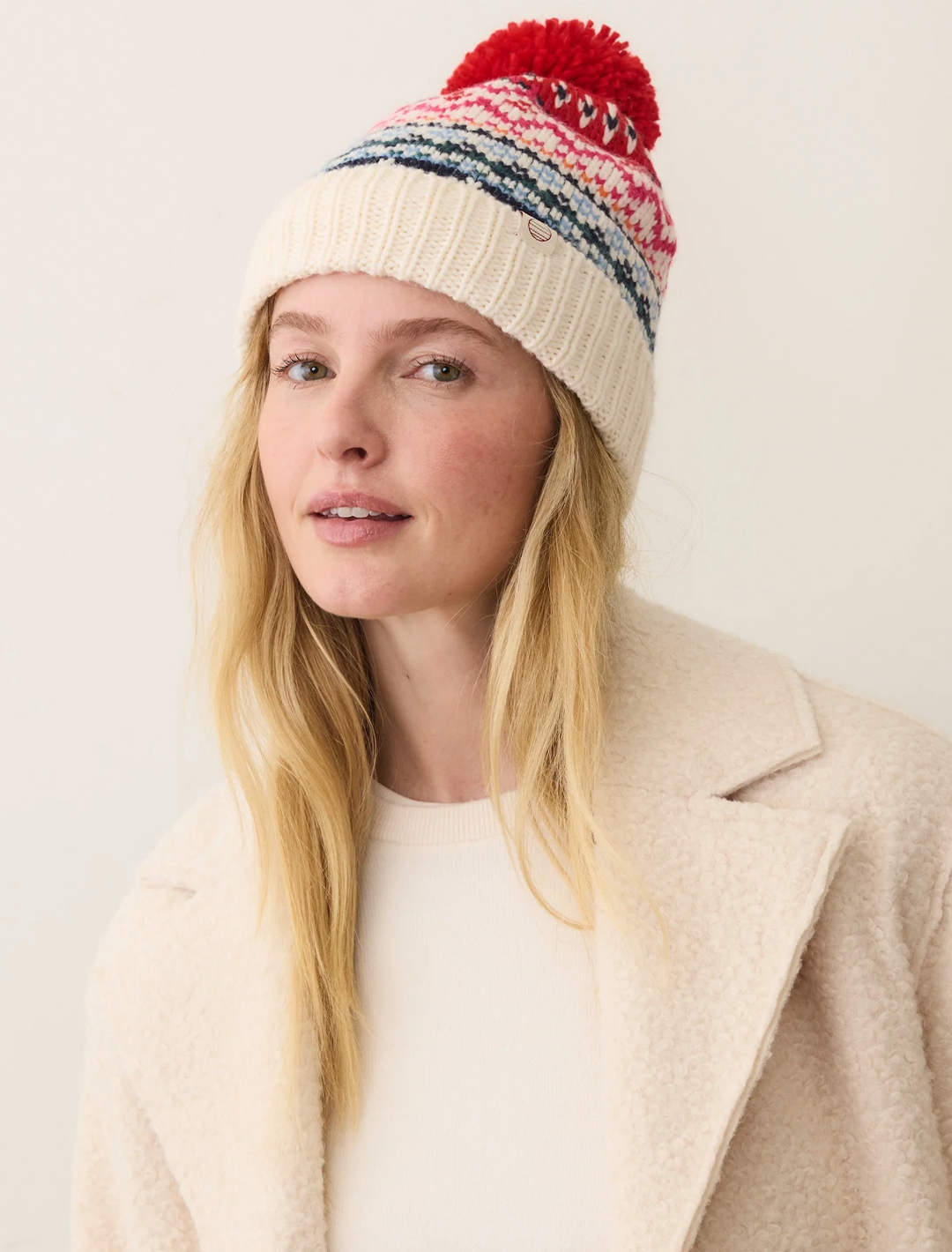 fair isle pom beanie