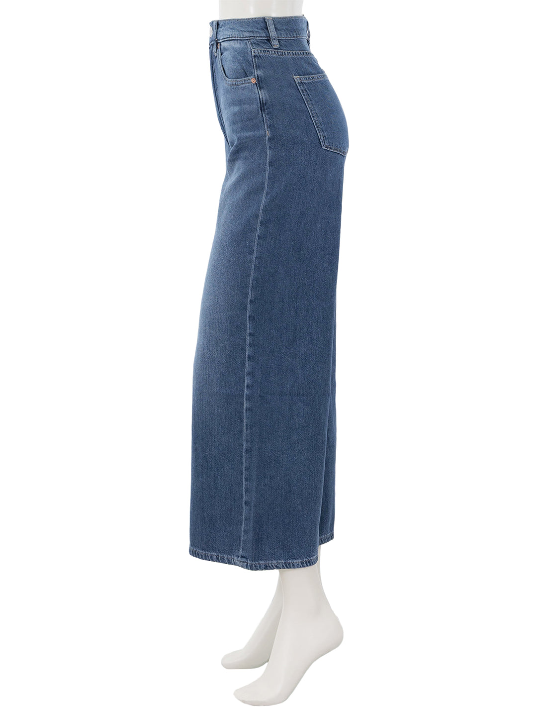 side view of hepburn wide leg ankle in del ray