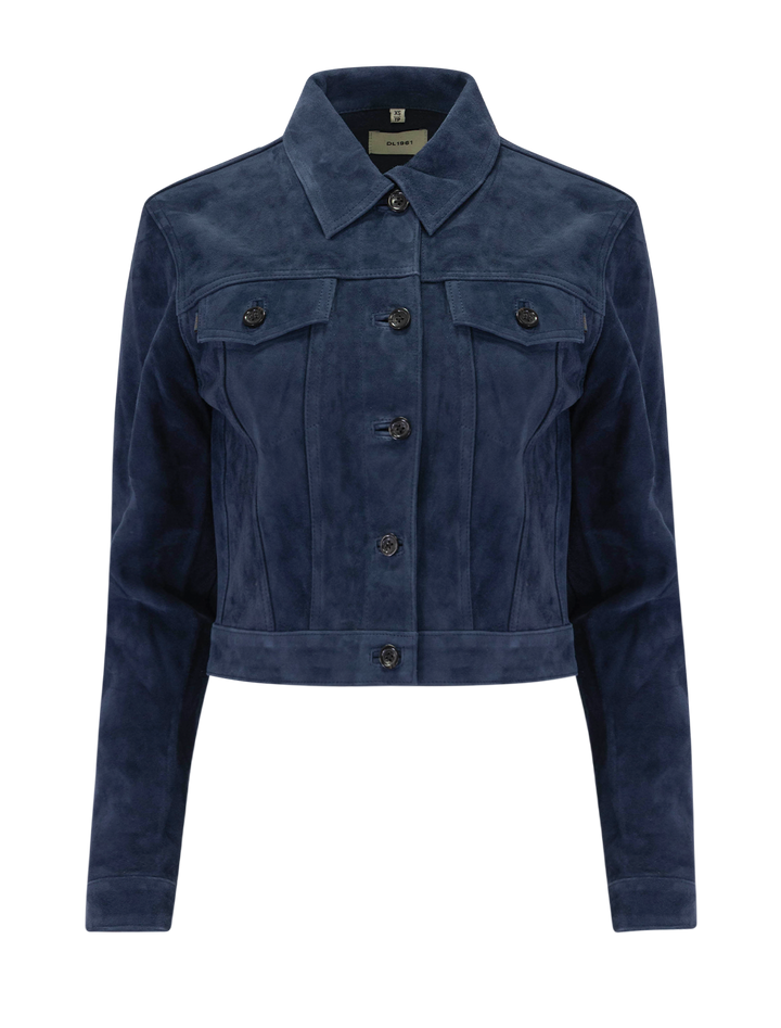 vika jacket in navy suede