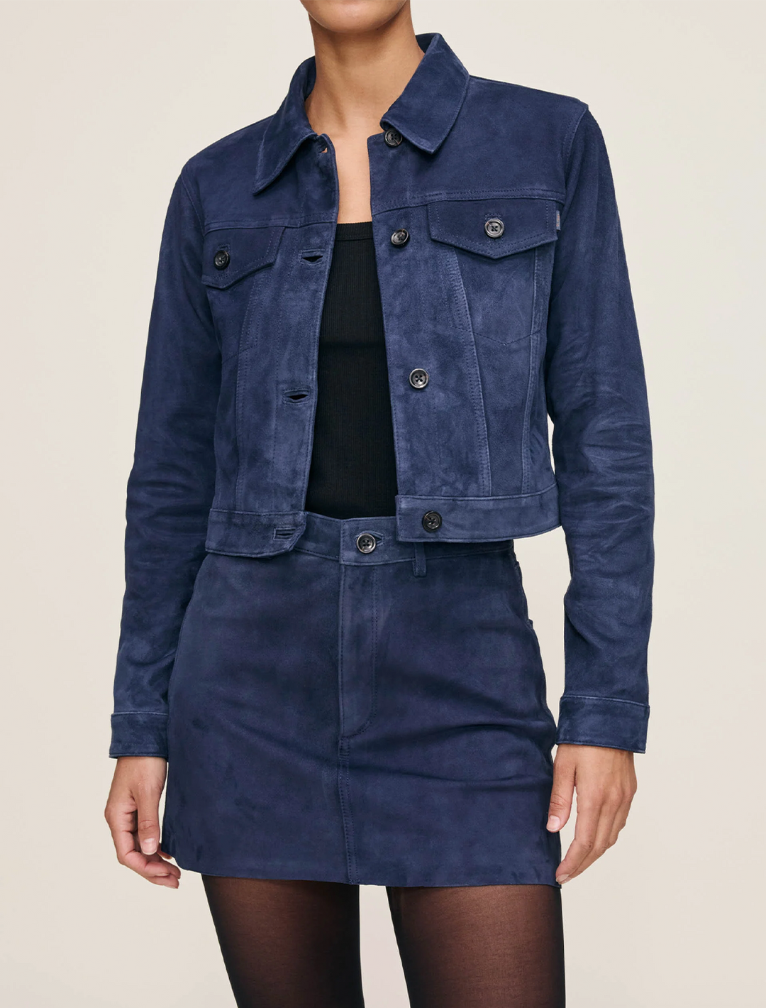 vika jacket in navy suede