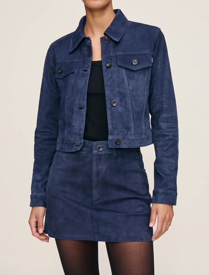 vika jacket in navy suede