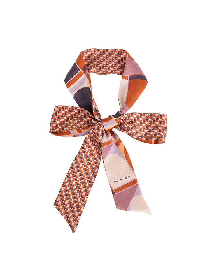 modular skinny scarf in orange
