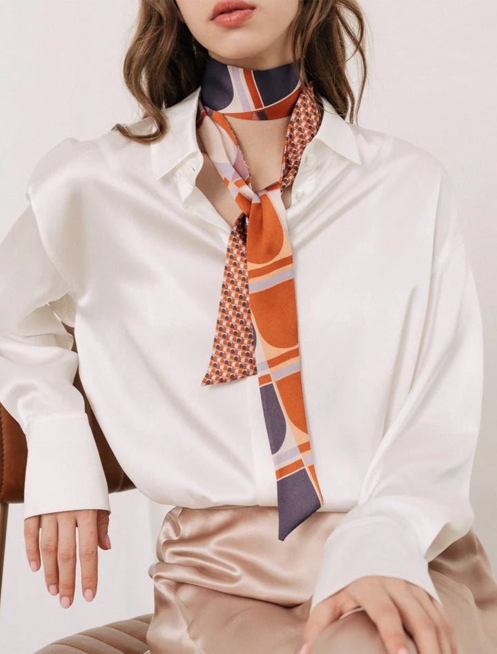 modular skinny scarf in orange