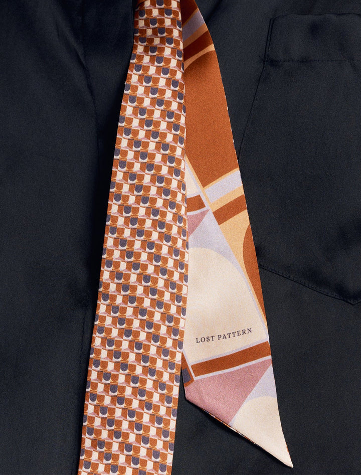 modular skinny scarf in orange