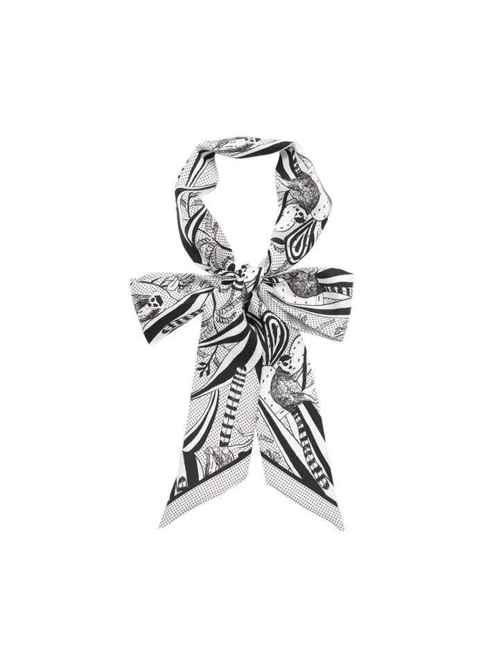 madagascar skinny scarf in black and white