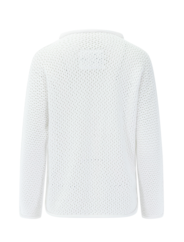 monterey pointelle sweater in white