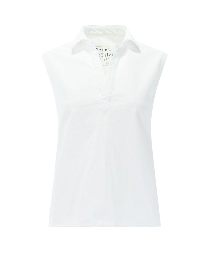 olivia popover collar tank in white