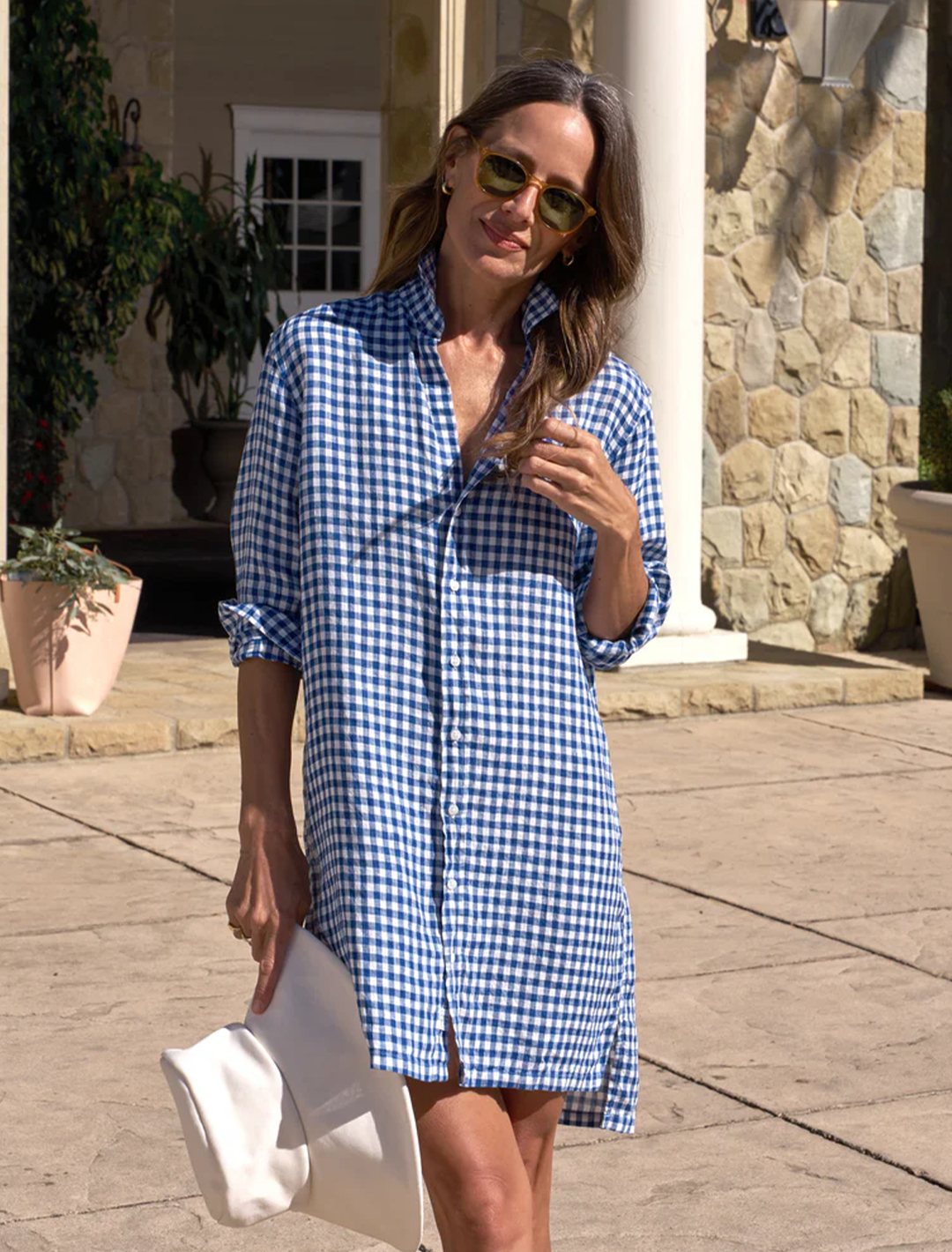 hunter dress in blue check