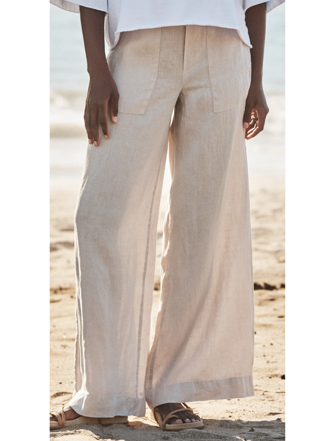 madeline linen pants in sand
