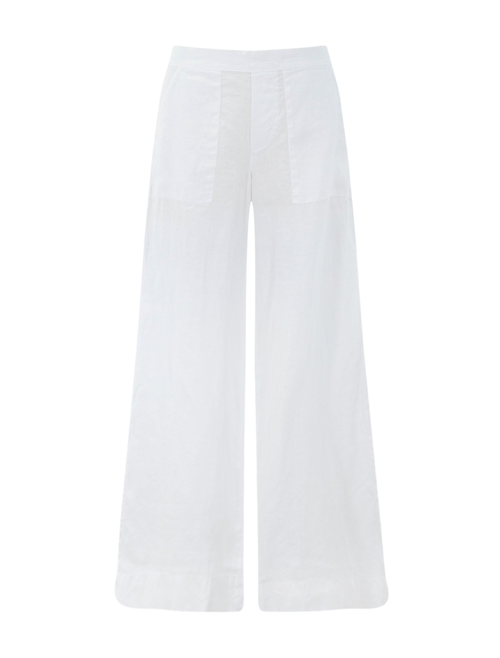 madeline linen pant in white