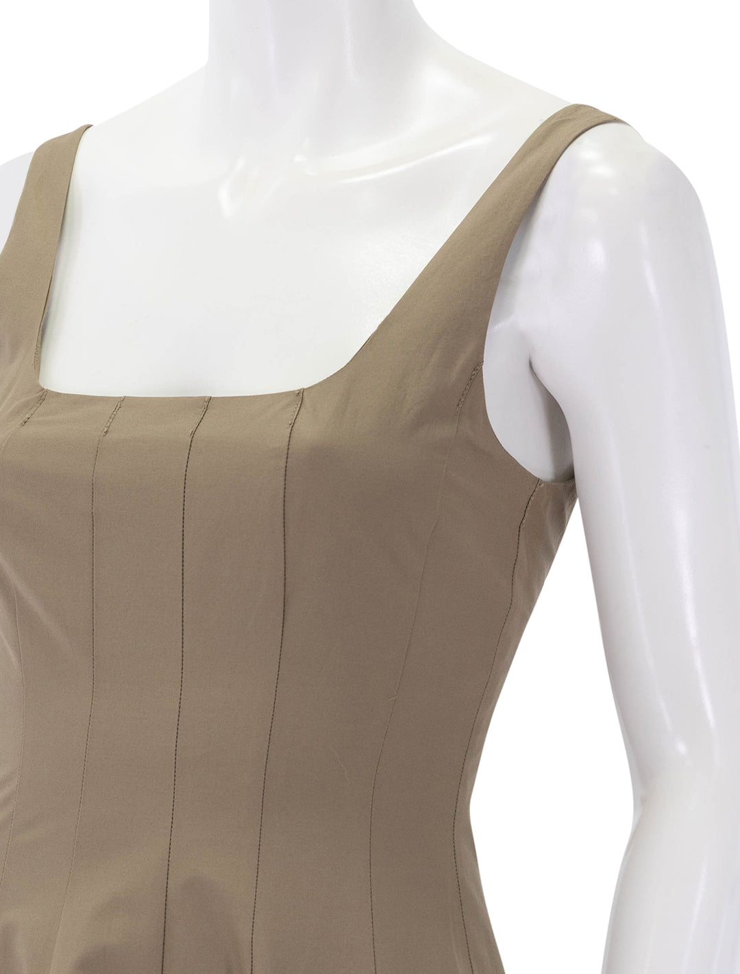 wells dress in taupe floral embroidery