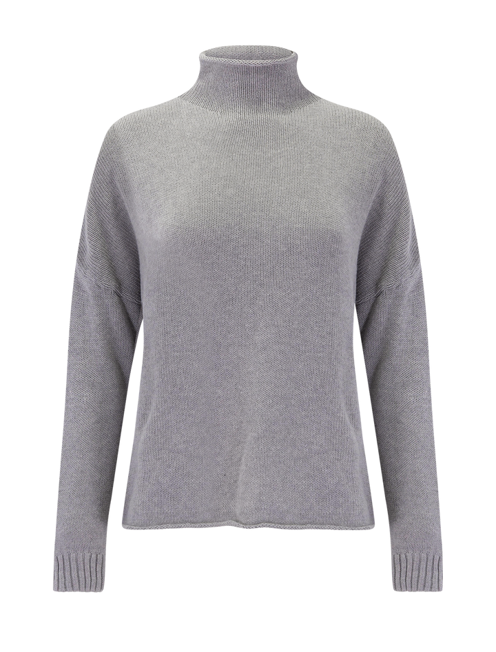 nova cashmere sweater in heather grey