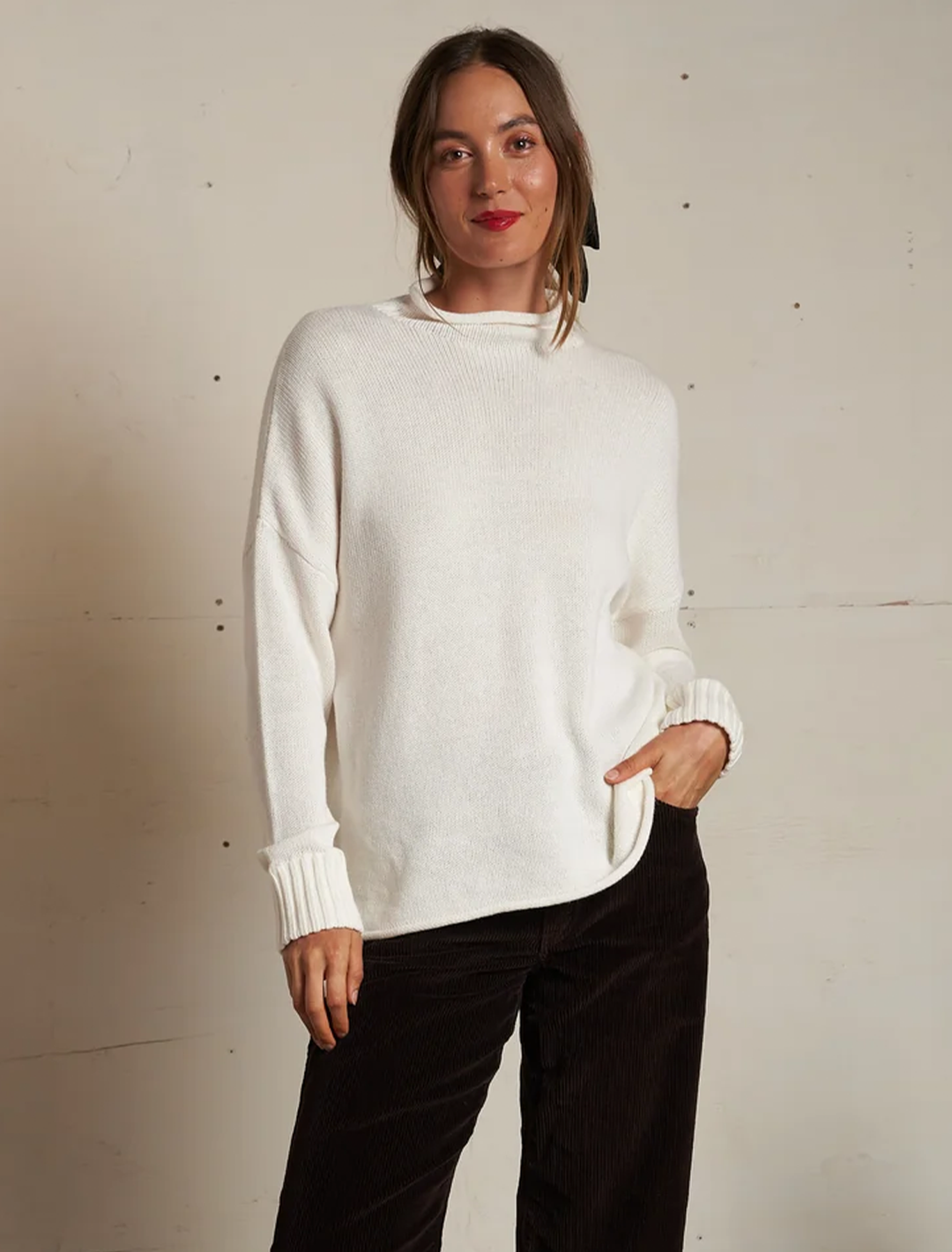 nova cashmere sweater in sugar