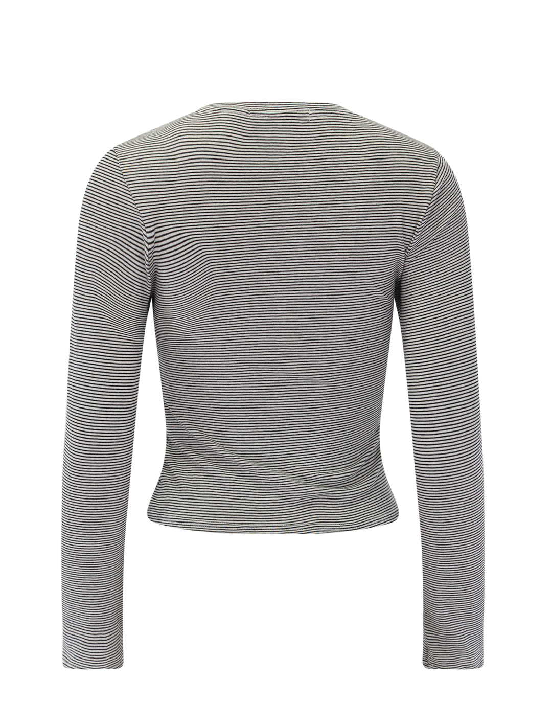 jamie crewneck long sleeve in ivory and black stripe