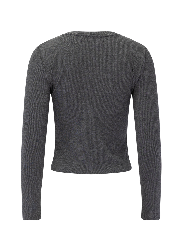 maureen luxe rib cardigan in charcoal