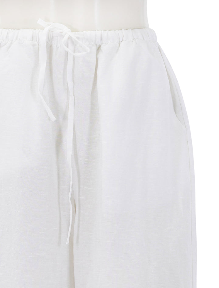 linen drawstring pant in white