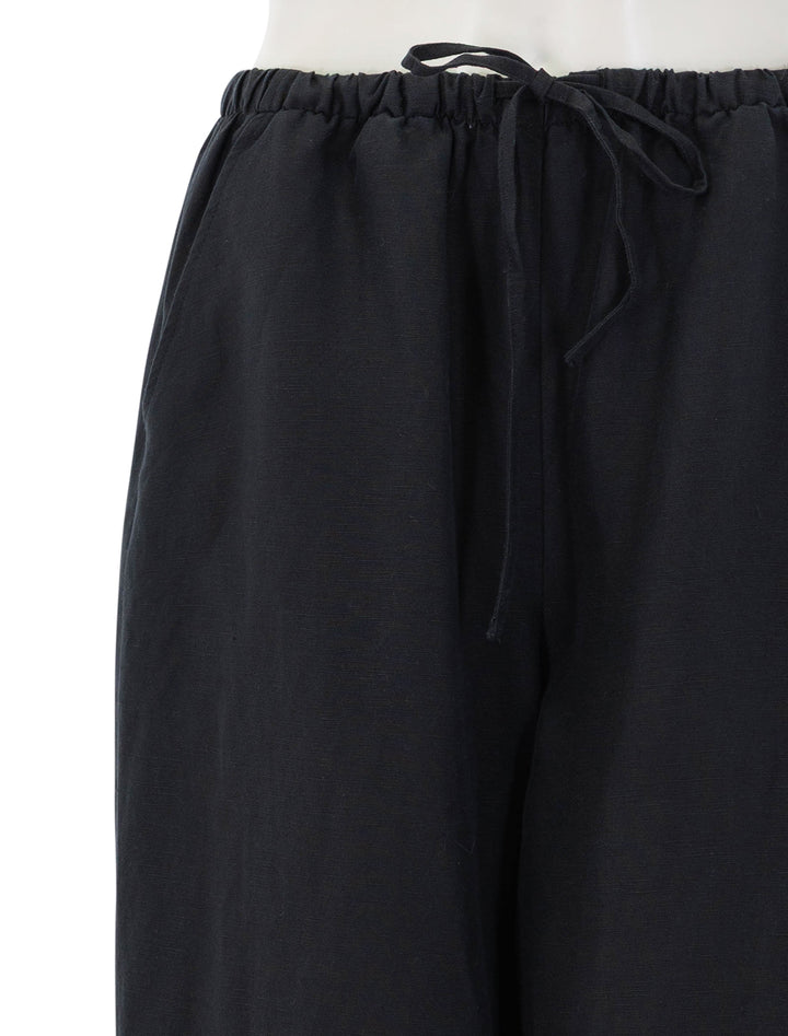 linen drawstring pant in black