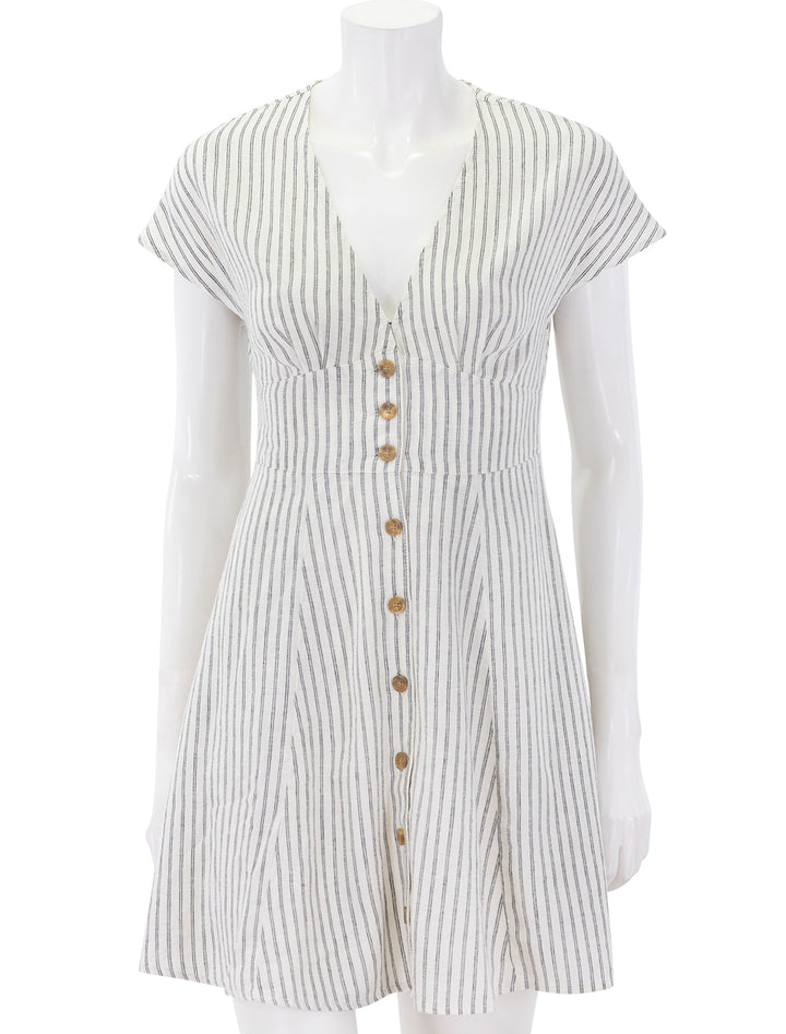 camila mini dress in cream and navy stripe