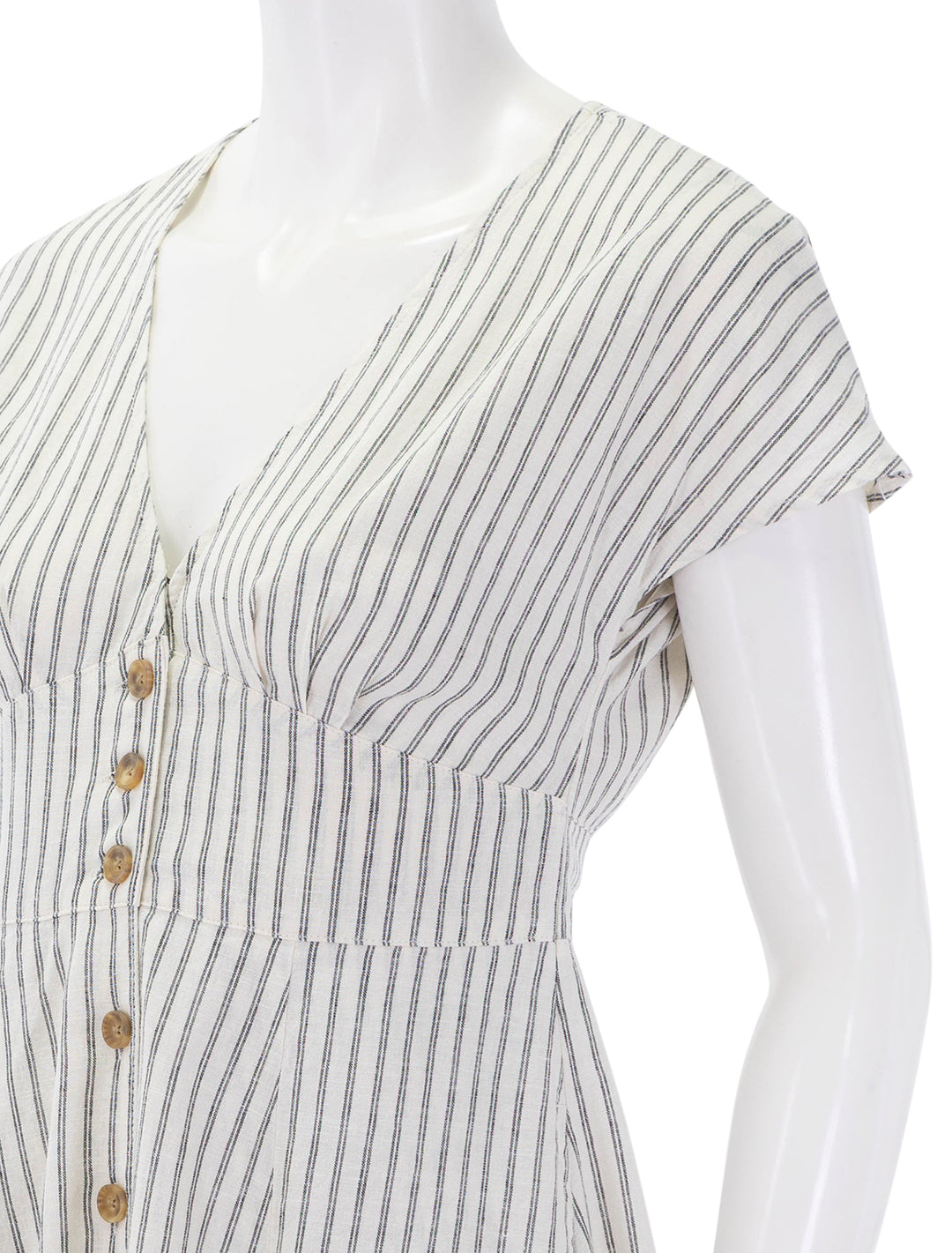 camila mini dress in cream and navy stripe