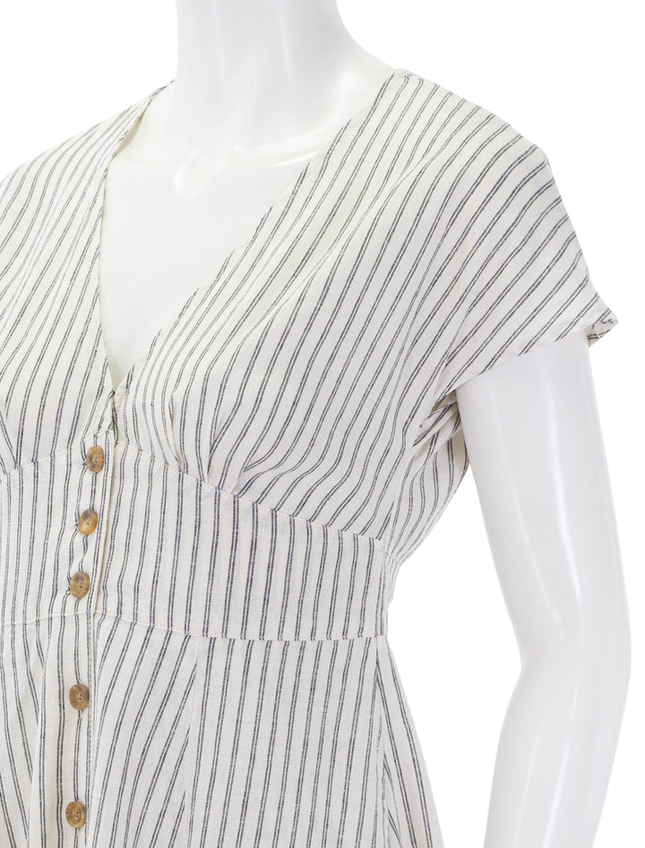 camila mini dress in cream and navy stripe